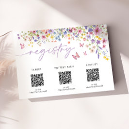 Baby in Bloom Floral Baby Shower Registry Card Informatiekaartje