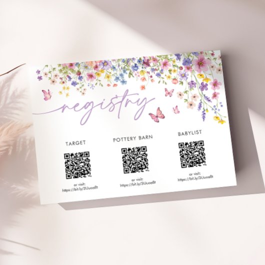Baby in Bloom Floral Baby Shower Registry Card Informatiekaartje