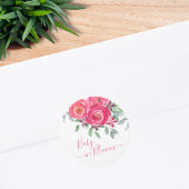Baby in Bloom Floral Baby shower Ronde Sticker