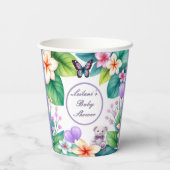 Baby in Bloom floral baby shower unisex Papieren Bekers (Achterkant)