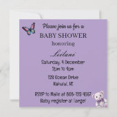 Baby in Bloom floral baby shower unisex uitnodigin Kaart (Achterkant)