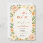 Baby in Bloom Floral Botanical Baby Shower Kaart (Voorkant)