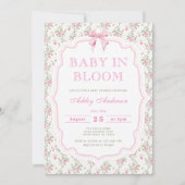 Baby in Bloom Floral Bow Baby shower Kaart (Voorkant)