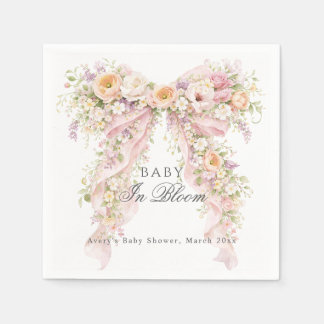 Baby in bloom Floral Bow Girl Baby Shower  Servet