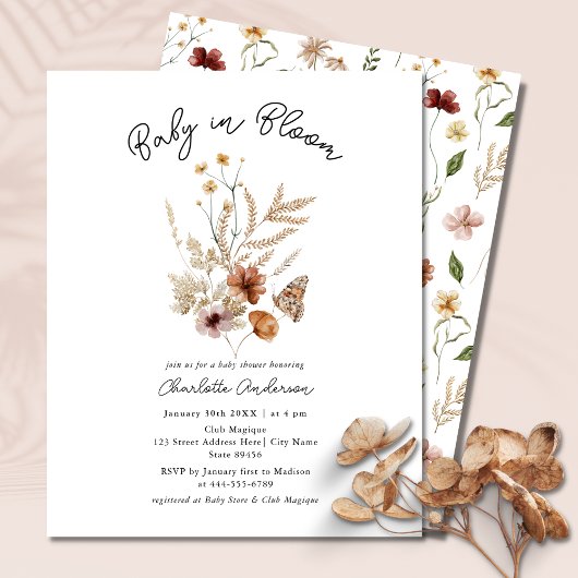 Baby in Bloom Floral Budget Baby shower Invite