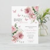 Baby in Bloom Floral & Butterfly Baby Shower  Kaart (Staand voorkant)