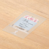 Baby in Bloom Floral Cake Baby shower Acryl Uitnodigingen (Laagn)