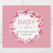 Baby in Bloom Floral Cherry Blossom Sparkling Wijnetiket (Enkel label)
