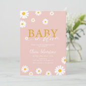 Baby in Bloom, Floral Daisy, Meisjes Baby shower Kaart (Staand voorkant)