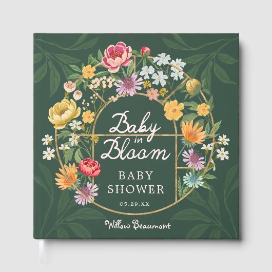 Baby in Bloom Floral Garden Greenhouse Baby shower Gastenboek (Voorkant)