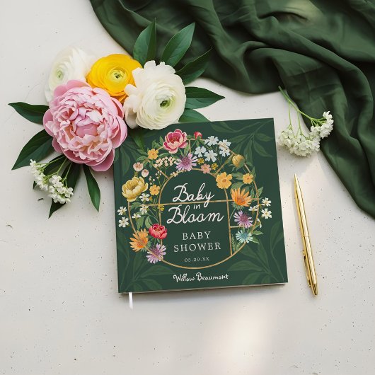 Baby in Bloom Floral Garden Greenhouse Baby shower Gastenboek