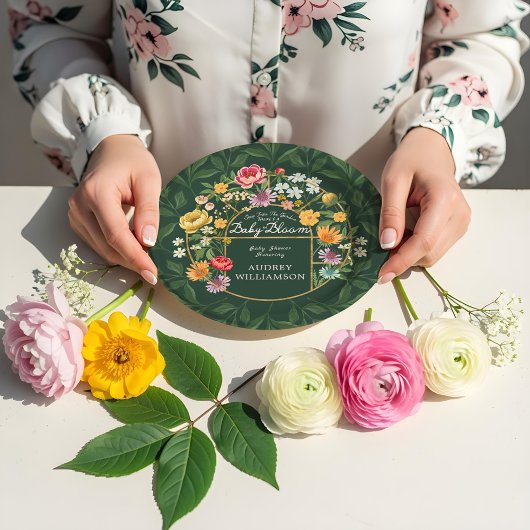 Baby in Bloom Floral Garden Greenhouse Baby shower Papieren Bordje