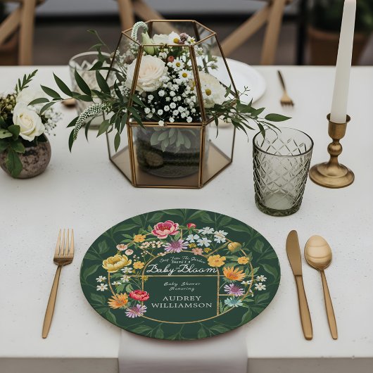Baby in Bloom Floral Garden Greenhouse Baby shower Papieren Bordje