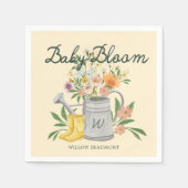 Baby in Bloom Floral Garden Regenlaarzen Baby show Servet (Voorkant)