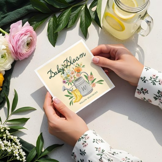 Baby in Bloom Floral Garden Regenlaarzen Baby show Servet