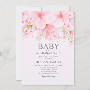 Baby in Bloom Floral Girl Baby shower Invitation Kaart