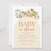 Baby in Bloom Floral Girl Baby shower Invitation Kaart (Voorkant)