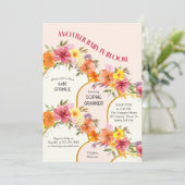 Baby in Bloom Floral Gold Arch Baby Sprinkle Kaart (Staand voorkant)