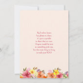 Baby in Bloom Floral Gold Arch Baby Sprinkle Kaart (Achterkant)