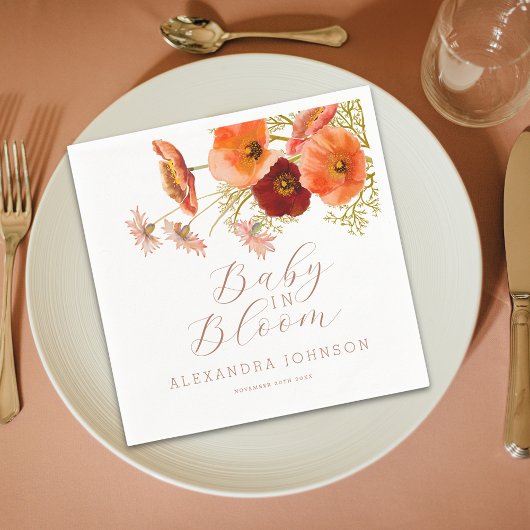 Baby in Bloom Floral Herfst Baby shower Servet