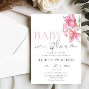 Baby in Bloom Floral Lily Baby shower Kaart