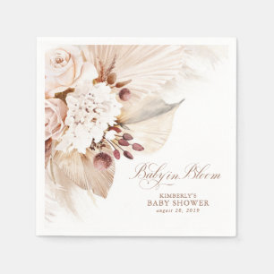 Baby in Bloom Floral Pampas Grass Baby shower Servet