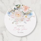 Baby in Bloom Floral Pink Baby shower Bedankjes Labels (Voorkant)