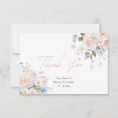 Baby in Bloom Floral Pink Baby shower Bedankkaart (Voorkant)