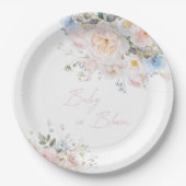 Baby in Bloom Floral Pink Baby shower Papieren Bordje (Voorkant)