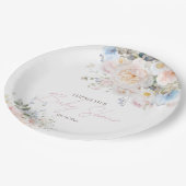 Baby in Bloom Floral Pink Baby shower Papieren Bordje (Gekanteld)