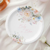 Baby in Bloom Floral Pink Baby shower Papieren Bordje