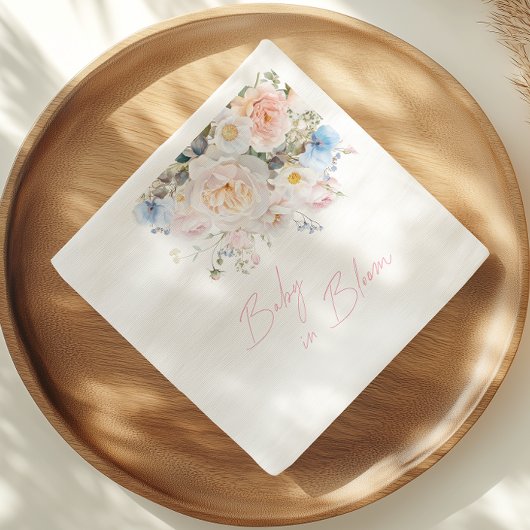 Baby in Bloom Floral Pink Baby shower Servet