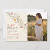 Baby in Bloom Floral Spring Baby shower Foto Kaart (Voorkant)