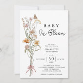 Baby In Bloom Floral Spring Baby shower Uitnodigin Kaart (Voorkant)