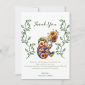 Baby in Bloom Floral Vine Baby shower dank u Kaart (Voorkant)