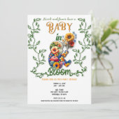 Baby in Bloom Floral Vine Leaf Baby shower Kaart (Staand voorkant)