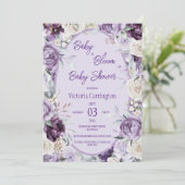 Baby in Bloom Floral Waterverf Baby shower Kaart (Staand voorkant)