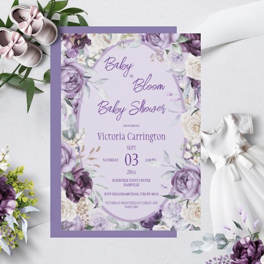 Baby in Bloom Floral Waterverf Baby shower Kaart