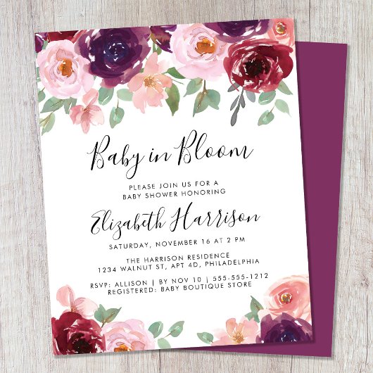 Baby in Bloom Floral Waterverf Shower