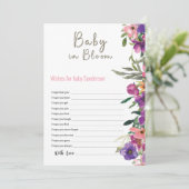 Baby in Bloom Floral wil Baby shower (Staand voorkant)
