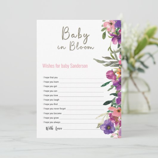 Baby in Bloom Floral wil Baby shower (Staand voorkant)
