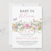 Baby in Bloom Floral Wildflower Bow Baby shower Kaart (Voorkant)