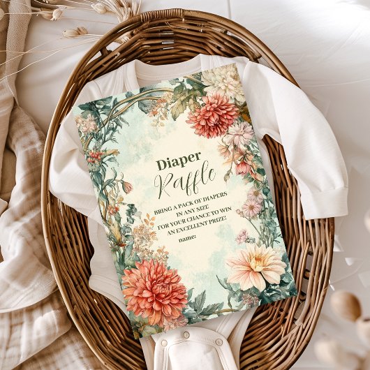 Baby in Bloom Floral Wildflower Diapper Raffle Informatiekaartje