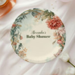 Baby in Bloom Floral Wildflower Papieren Bordje<br><div class="desc">Voltooi uw baby shower tafel instelling met onze Baby In Bloom Blush & Blauwgroen Spring Bloemen Douche Papier Borden. Ontworpen met delicate blos en blauwgroen waterverf bloemen, deze borden brengen een frisse en verfijnde touch aan uw feest. Ideaal voor een baby shower met een lente- of tuinthema, deze borden vangen...</div>