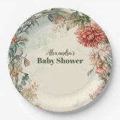 Baby in Bloom Floral Wildflower Papieren Bordje (Voorkant)