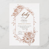 baby in bloom florale baby shower folie uitnodiging (Voorkant)