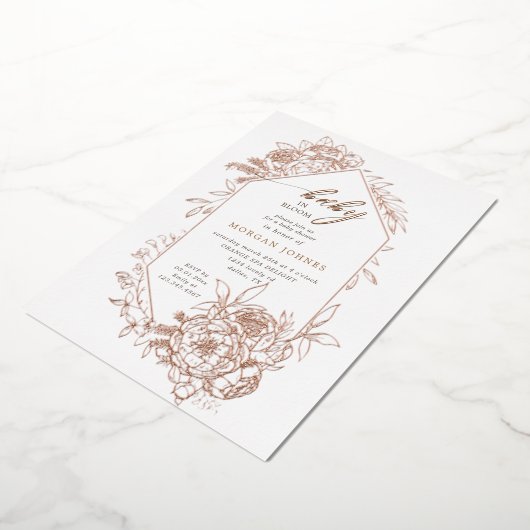 baby in bloom florale baby shower folie uitnodiging (Gedraaid)