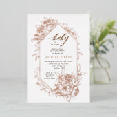 baby in bloom florale baby shower folie uitnodiging (Staand Voorkant)
