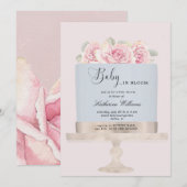 baby in bloom florale cake baby shower nodigt uit (Voorkant / Achterkant)