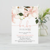 Baby in Bloom florale lileuzen baby shower Kaart (Staand voorkant)